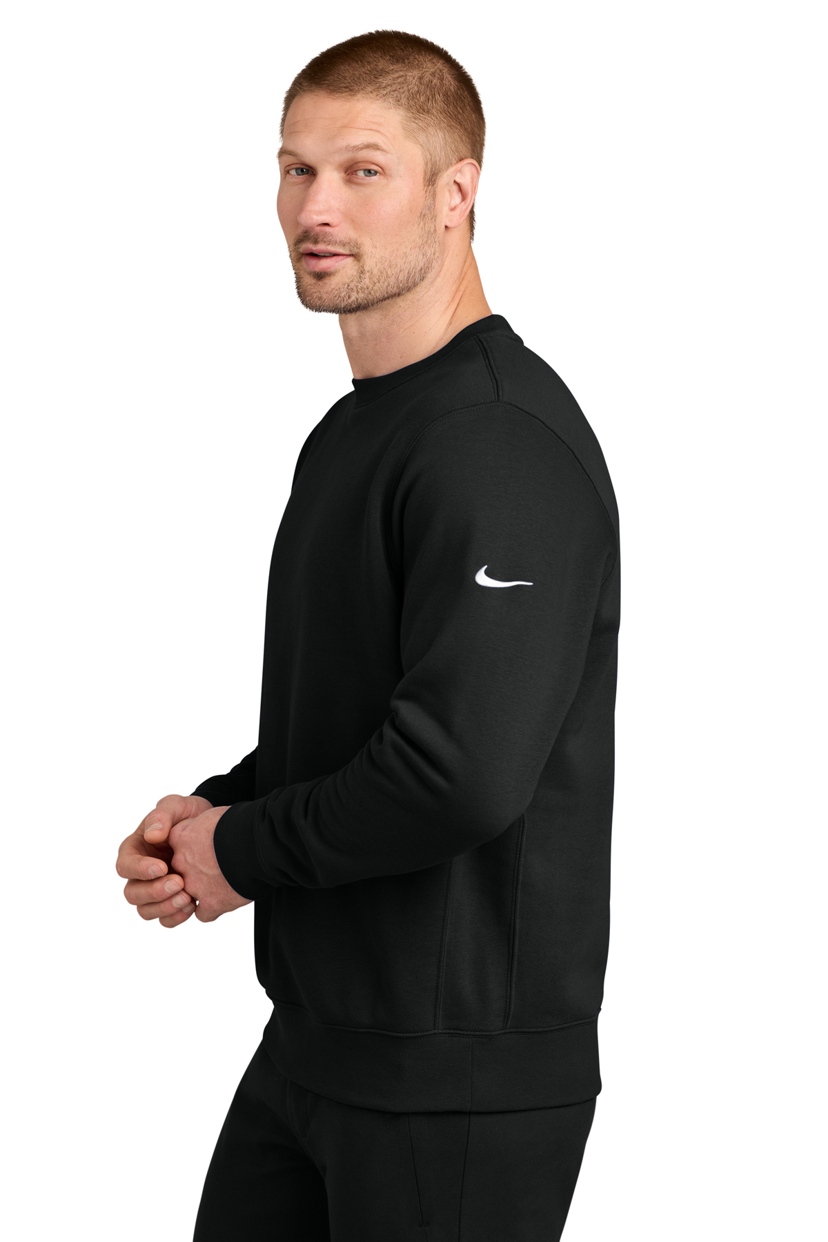 Nike Club Fleece Sleeve Swoosh Crew | Product | SanMar
