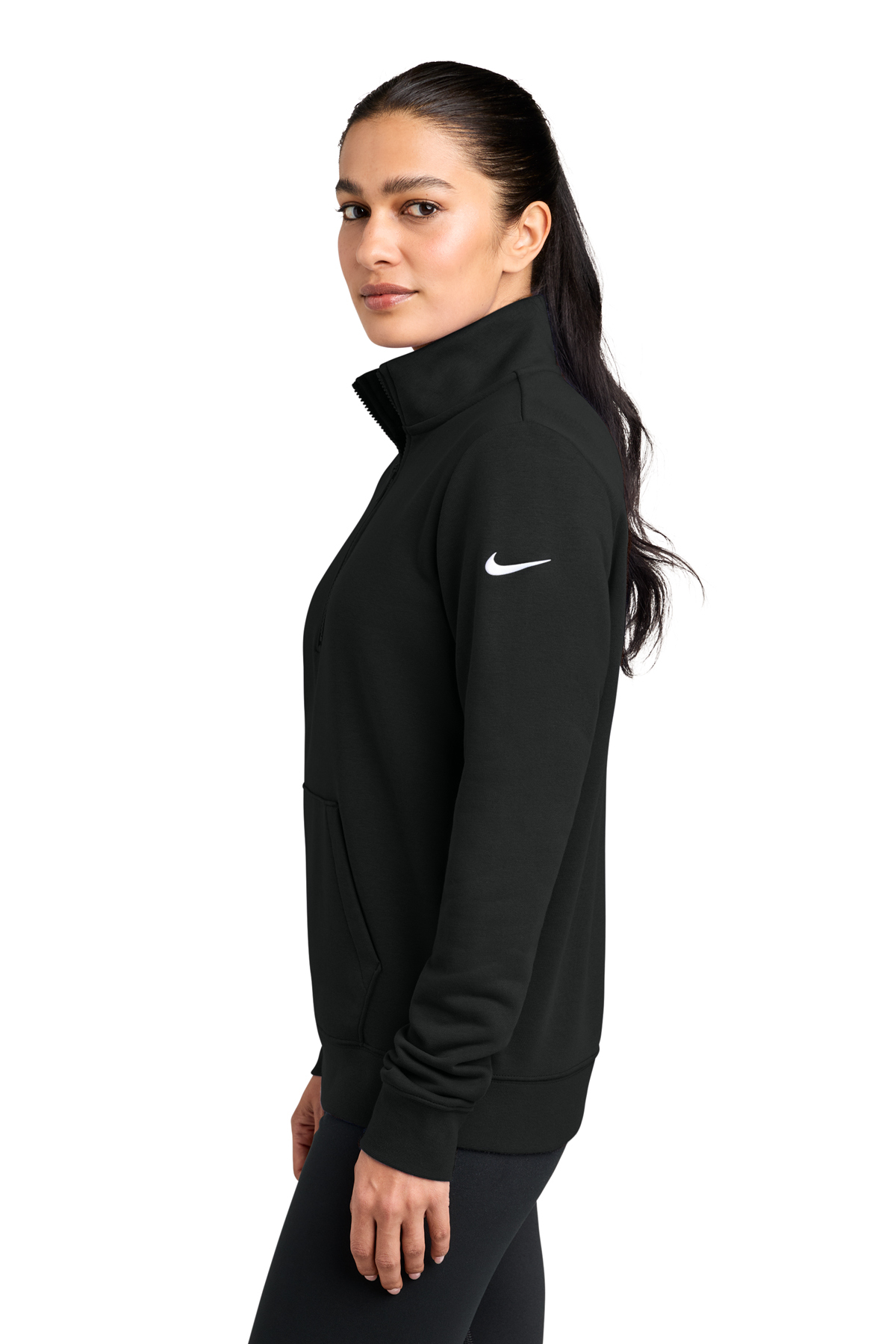 Nike Women's Club Fleece Sleeve Swoosh 1/2-Zip | Product | SanMar