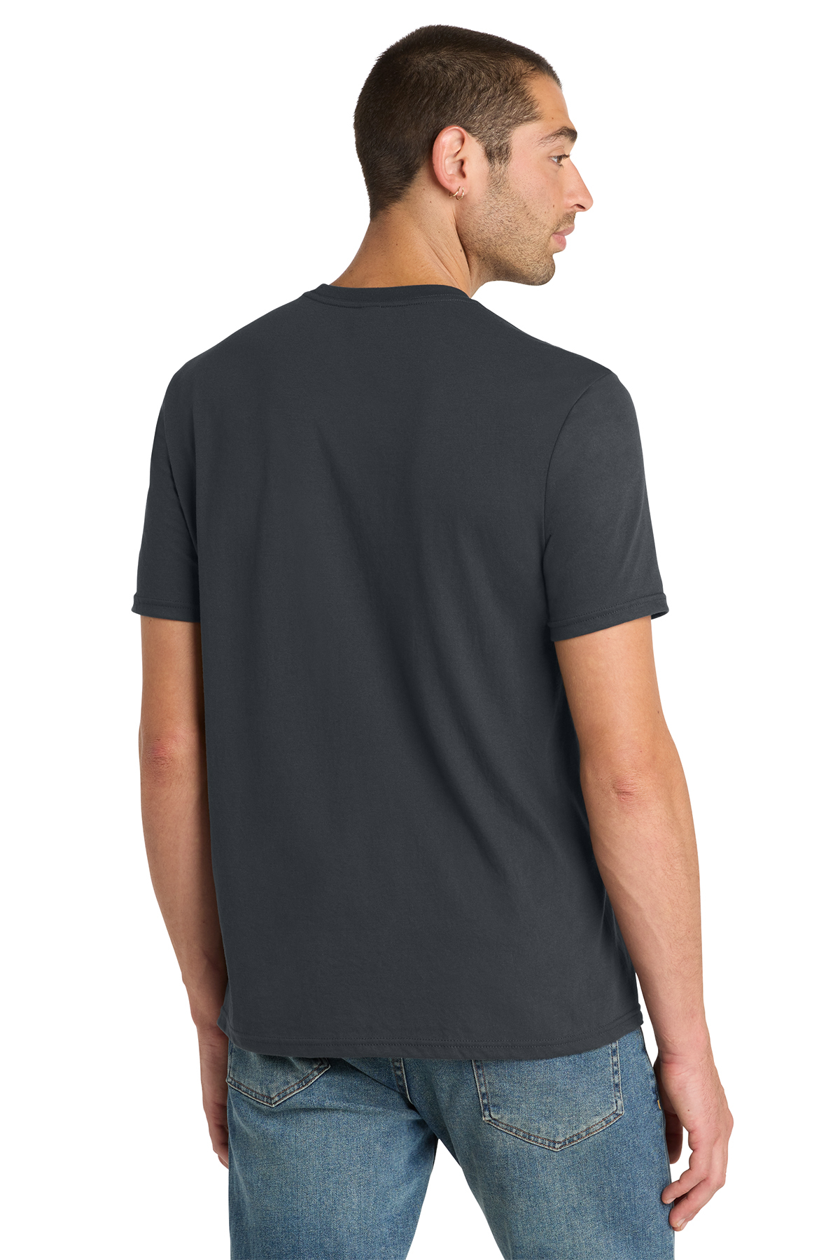 District DM108 Men's 100% Pure Crew Neck T-Shirt – Perfect Blend CVC, Solid Colors, S-4XL