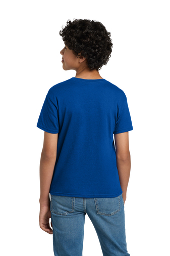 Hanes Youth EcoSmart 50/50 Cotton/Poly T-Shirt - Deep Forest Green, Tag-Free ComfortBlend® Fabric - View #7