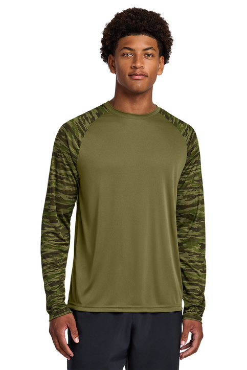 Sport-Tek Drift Camo Colorblock Long Sleeve Tee | Product | Sport-Tek