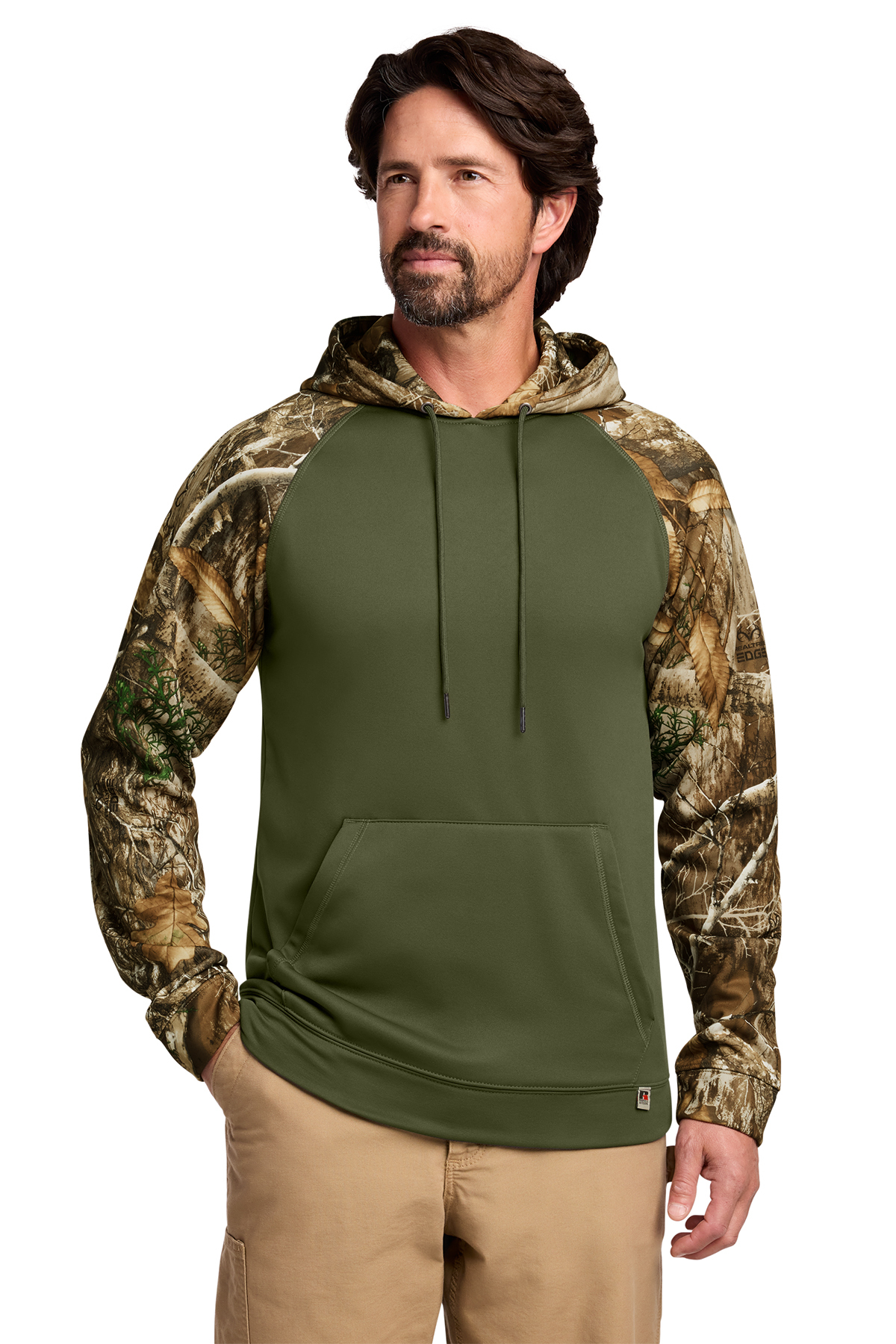 RUSSELL OUTDOORS カモフラージュ フリースパーカー L/G Russell Outdoors Realtree Performance Colorblock Pullover Hoodie