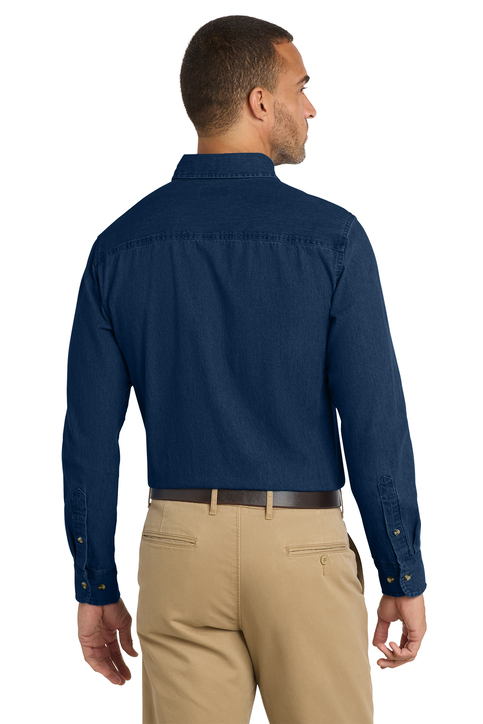 Navy Denim Shirt With Dress Pants Western Denim Shirt Gorsuch Navy Denim Shirt With Dress Pants Western Denim Shirt Gorsuch