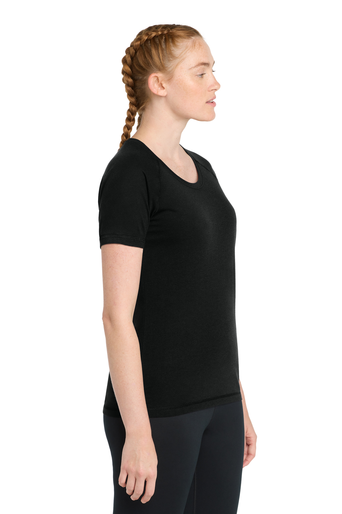 Sport-Tek Women's PosiCharge Tri-Blend Wicking Scoop Neck Raglan