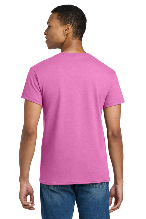 Gildan T-shirt Uomo In Cotone Pesante 100% Cotone – Azalea Rosa, XX-Large, Pre-lavato, Collo A Costine - 3