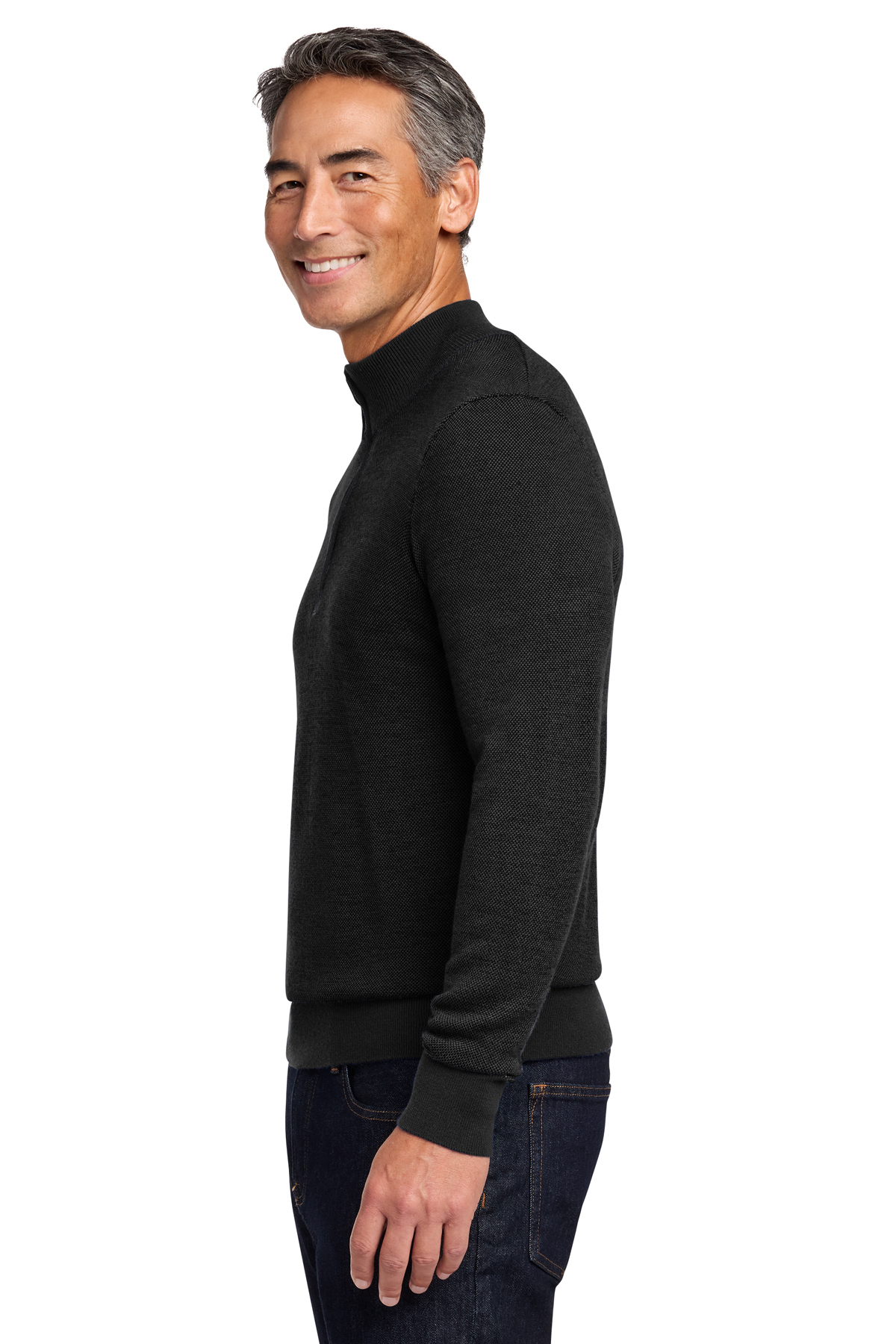 Brooks Brothers Washable Merino Birdseye 1/4-Zip Sweater | Product