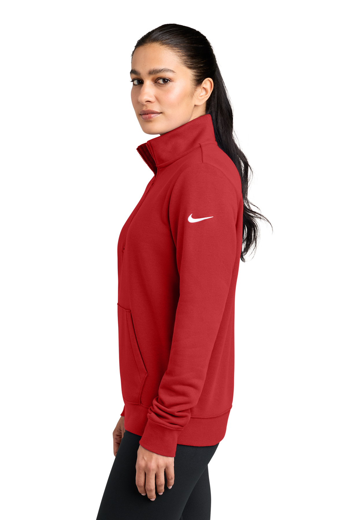 Nike Women's Club Fleece Sleeve Swoosh 1/2-Zip | Product | SanMar