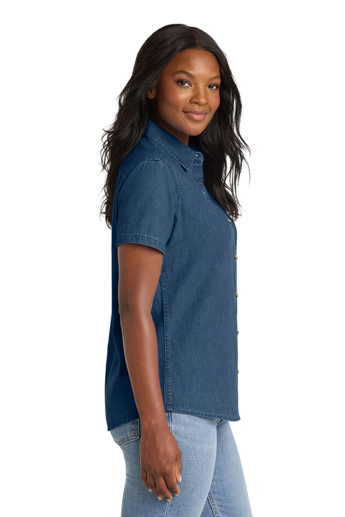 Port & Co Women's Short Sleeve Value Denim Shirt | Product | SanMar