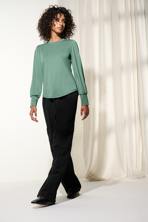 Mercer+Mettle Women's Stretch Jersey Long Sleeve Blouson Top