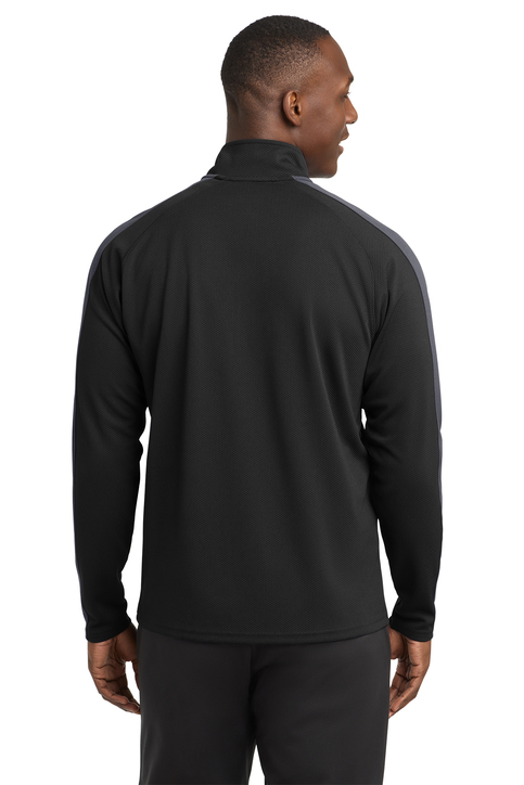 Sport-Tek Sport-Wick Textured Colorblock 1/4-Zip Pullover. ST861