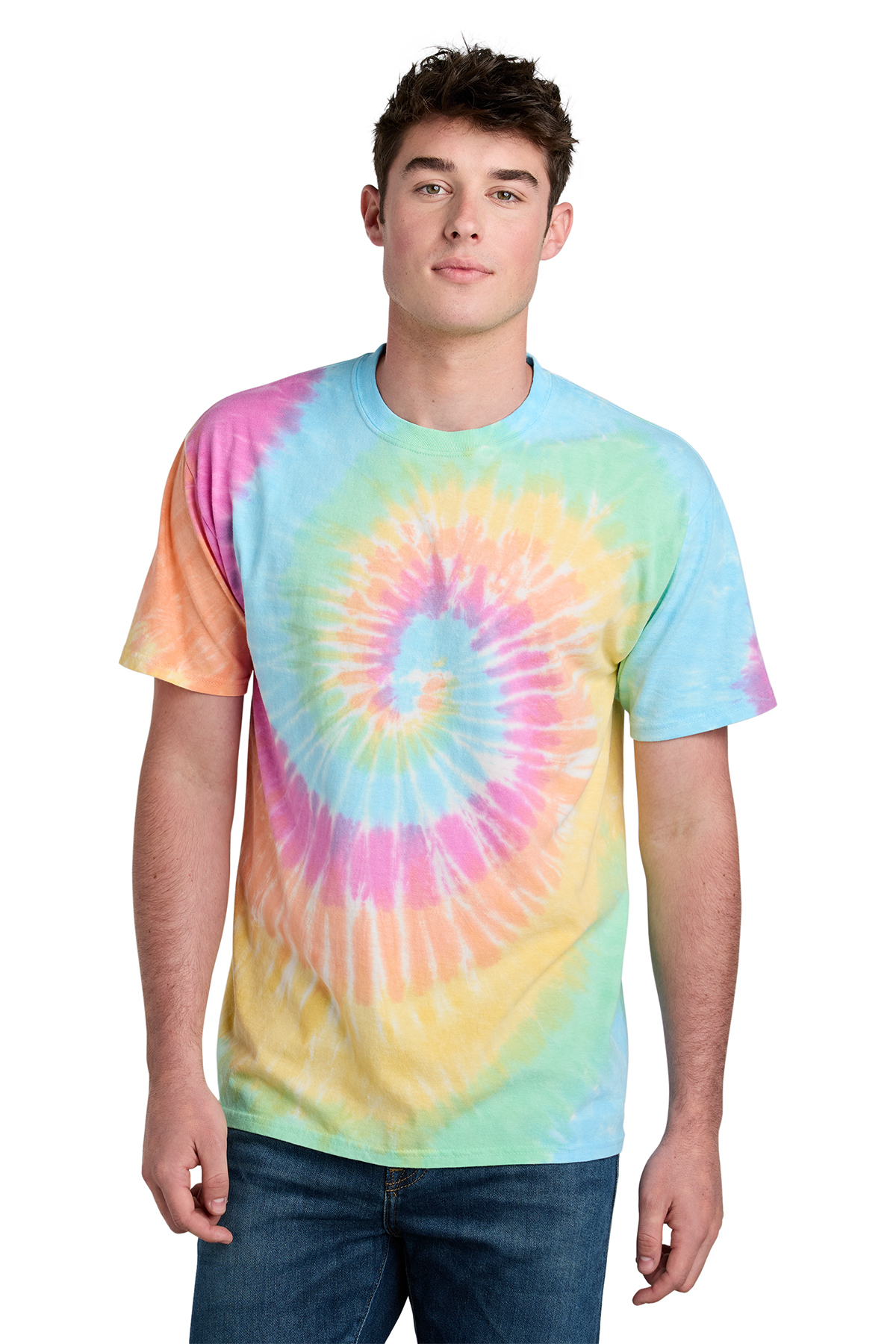 thumbnail image 2 of Port & Company Women's Tie-Dye V-Neck T-Shirt – 100% Cotton, Standard Fit, Short Sleeve – LPC147V 2 of 5