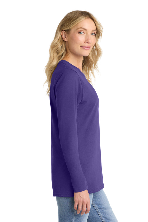 Port & Co Women's Long Sleeve Core Cotton Tee | Product | SanMar