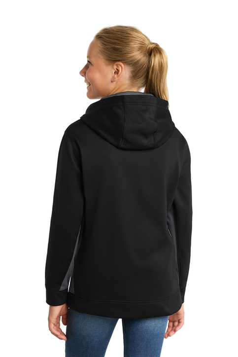 Sport-Tek Youth Sport-Wick Fleece Colorblock Hooded Pullover. YST235