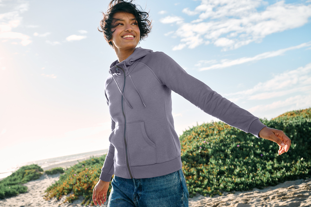 Allmade Women's Organic CVC Fleece Full-Zip Hoodie | Product | SanMar