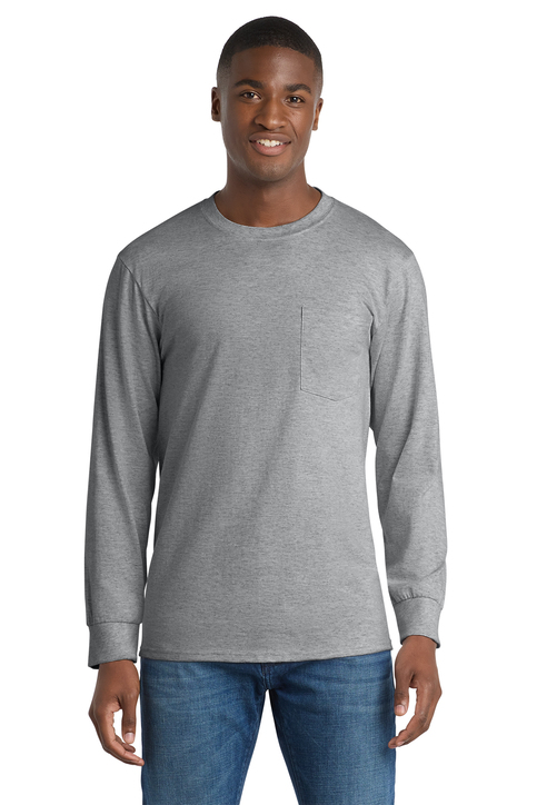 Port & Co Tall Long Sleeve Essential Pocket Tee | Product | SanMar
