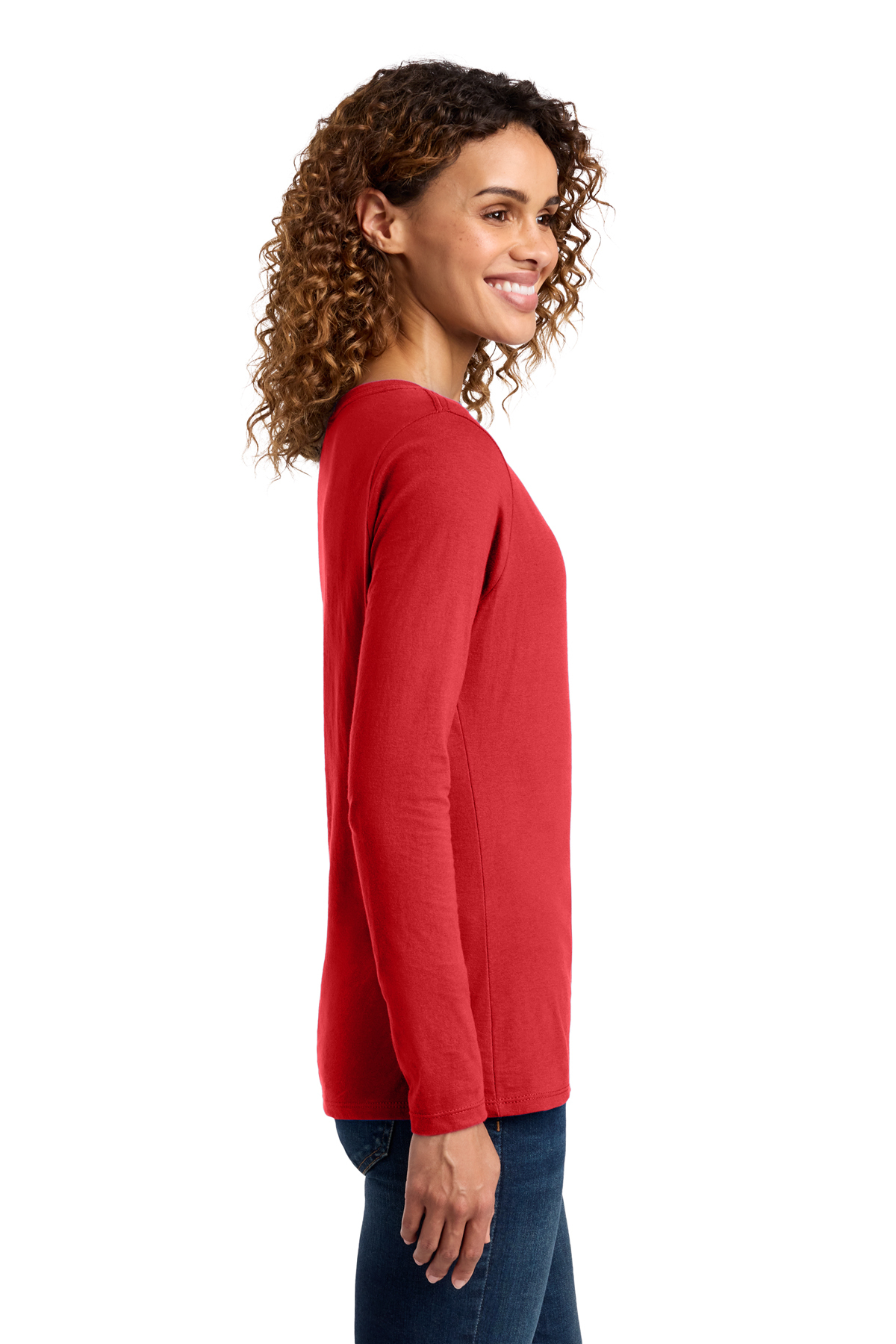Port & Co Women's Long Sleeve Fan Favorite V-Neck Tee | Product