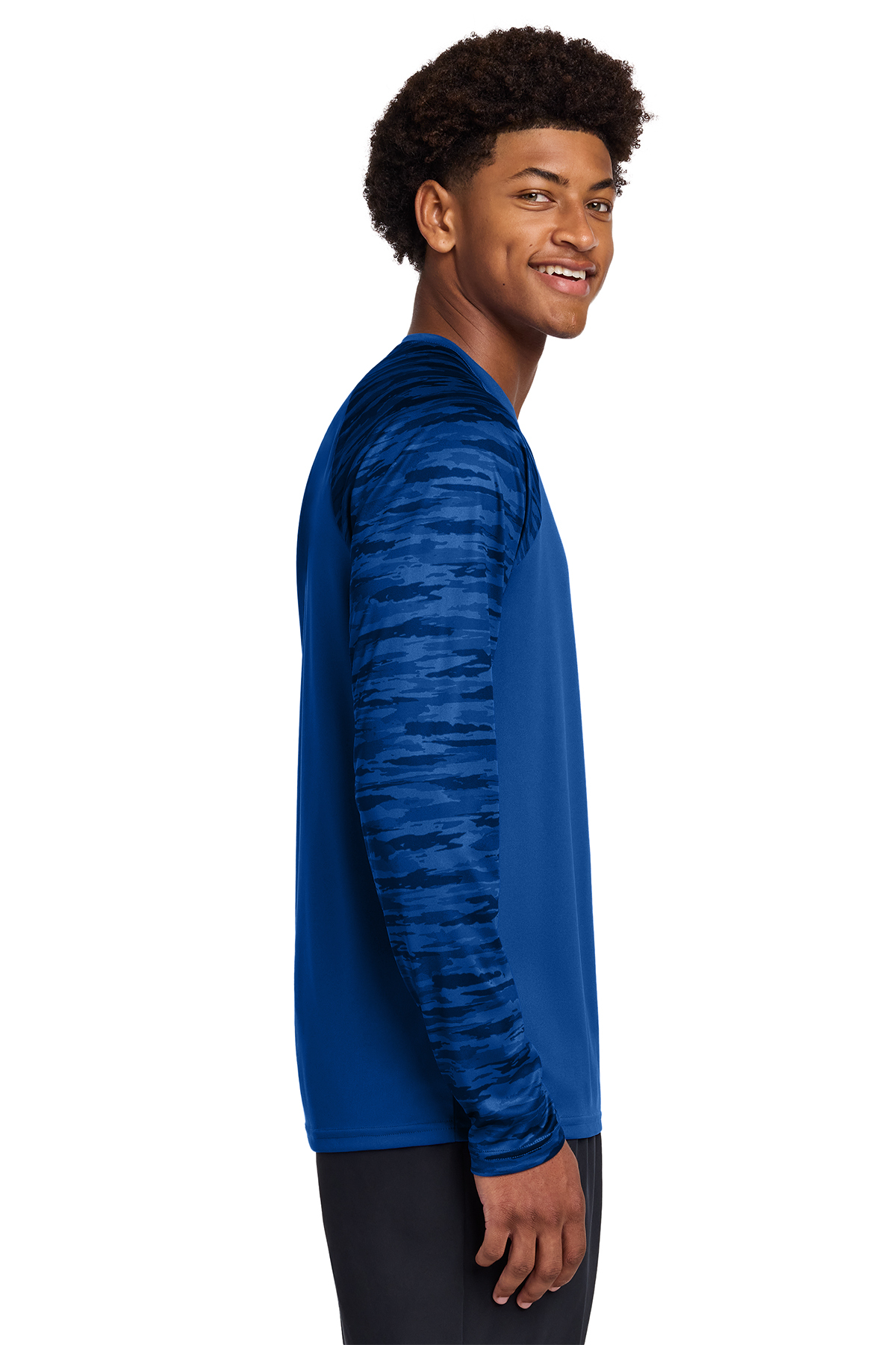 Sport-Tek Drift Camo Colorblock Long Sleeve Tee | Product | Sport-Tek