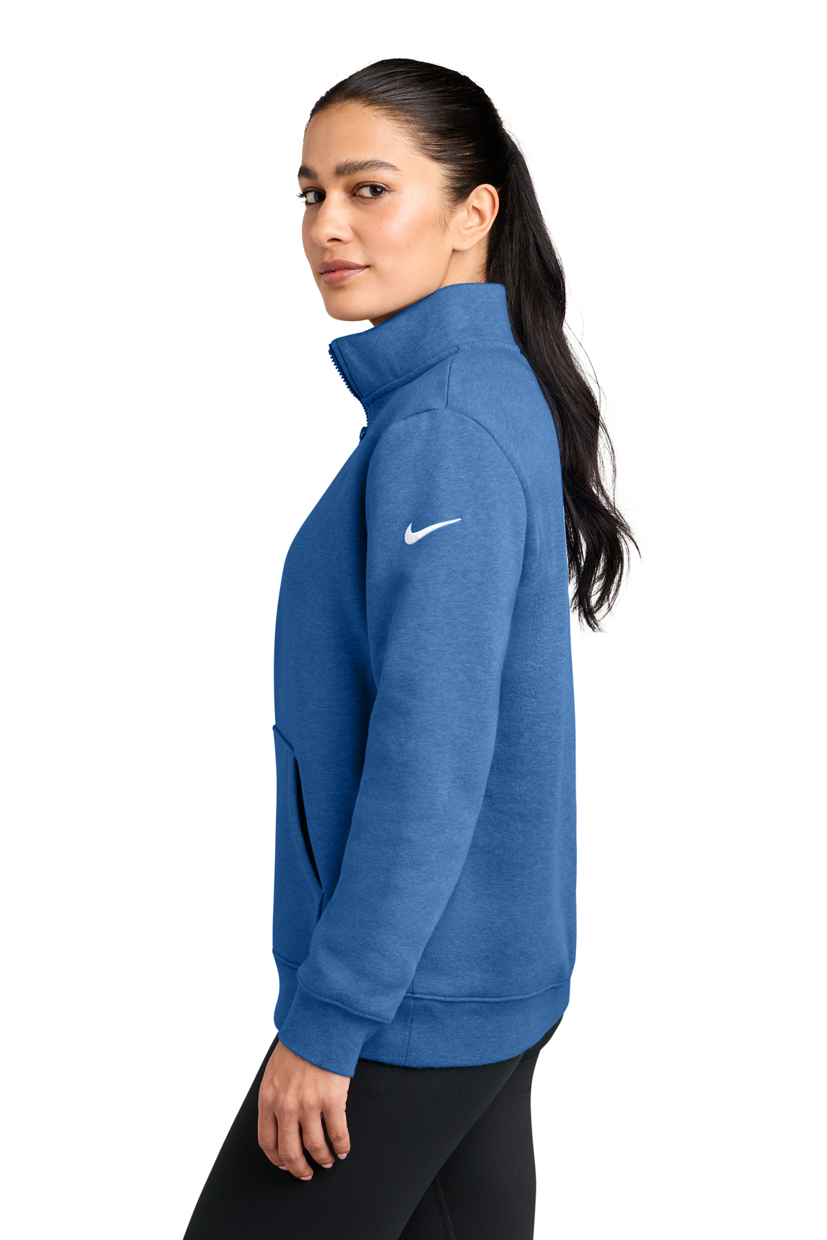 Nike Women's Club Fleece Sleeve Swoosh 1/2-Zip | Product | SanMar