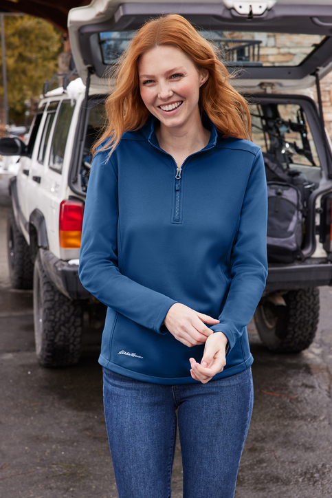 Eddie Bauer Women's Smooth Mid Layer Fleece 1/2-Zip | Product | SanMar