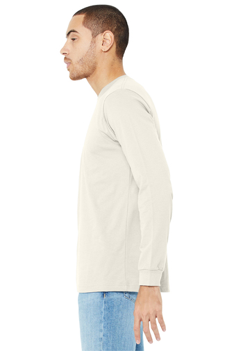 Bella + Canvas Unisex Long Sleeve T-Shirt – Black Heather, Size L – 4.2 Oz. Combed Ringspun Cotton – Retail Fit, Ribbed Cuffs