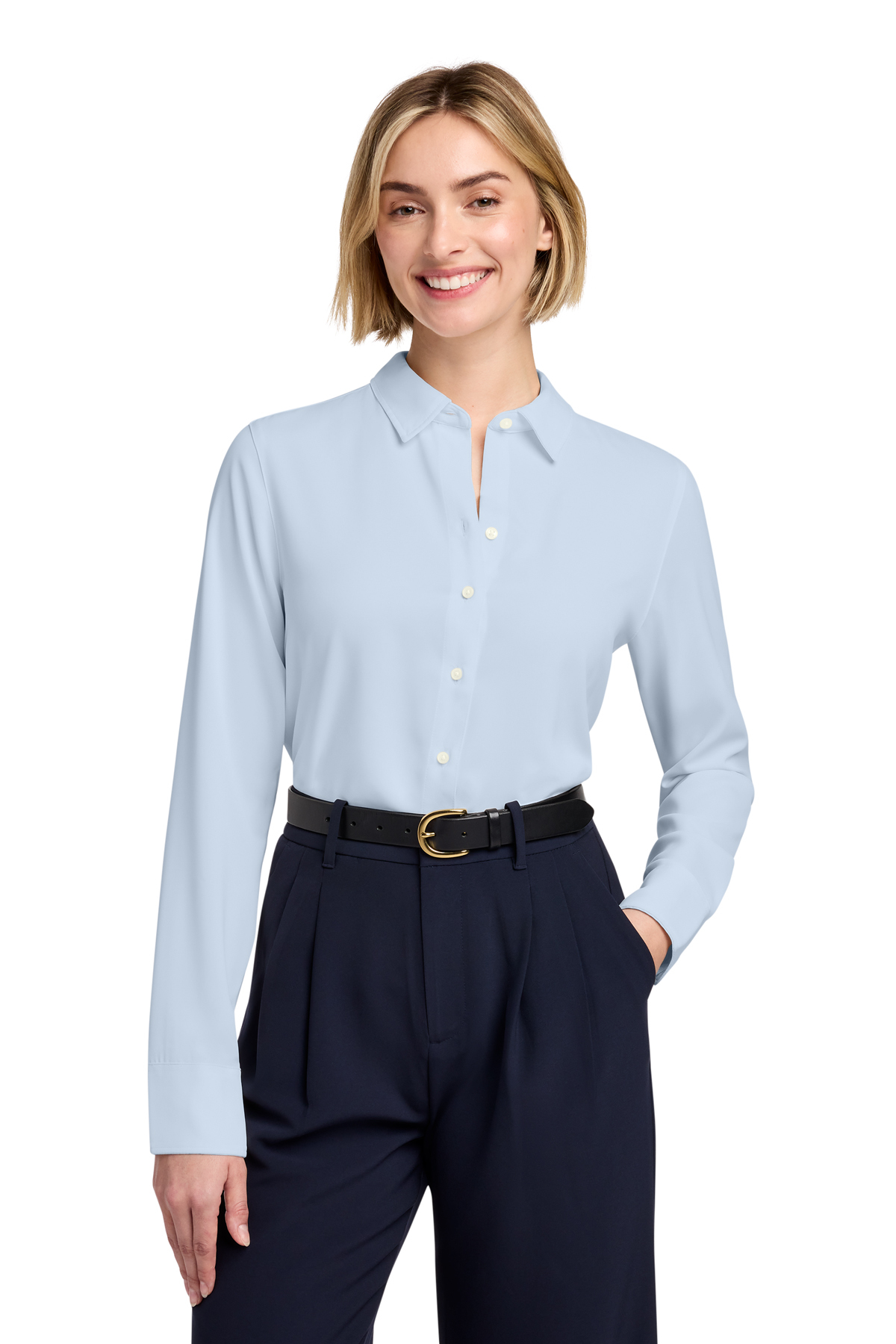 navy blue shirt dresses Stretch Cotton Eyelet Lillian Midi Shirt Dress Navy main image 0