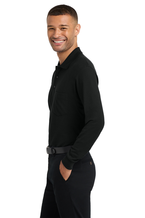 Port Authority Silk Touch™ Long Sleeve Polo with Pocket | Product
