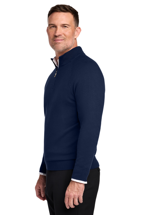 Brooks Brothers Cotton Stretch 1/4-Zip Sweater | Product | SanMar