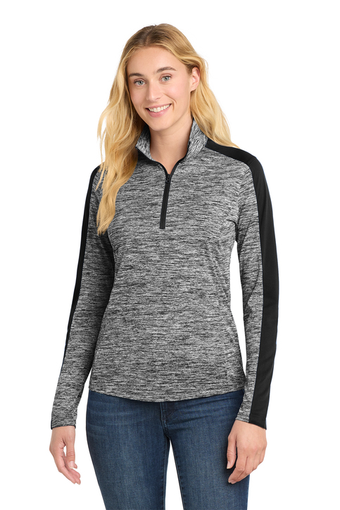 美品 SPORTMAX シルク100% ライトブルゾン 春夏 薄手 ゆったり Sport-Tek PosiCharge Electric Heather Colorblock 1/4-Zip Pullover