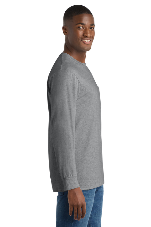 Port & Co Tall Long Sleeve Essential Pocket Tee | Product | SanMar