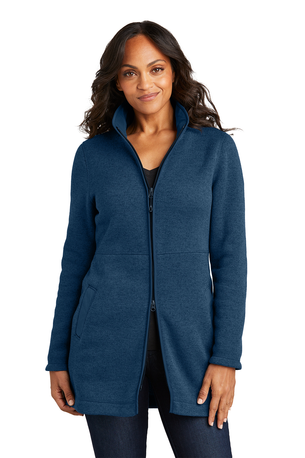 Port Authority® Ladies Arc Sweater Fleece Long Jacket L425 on Vimeo