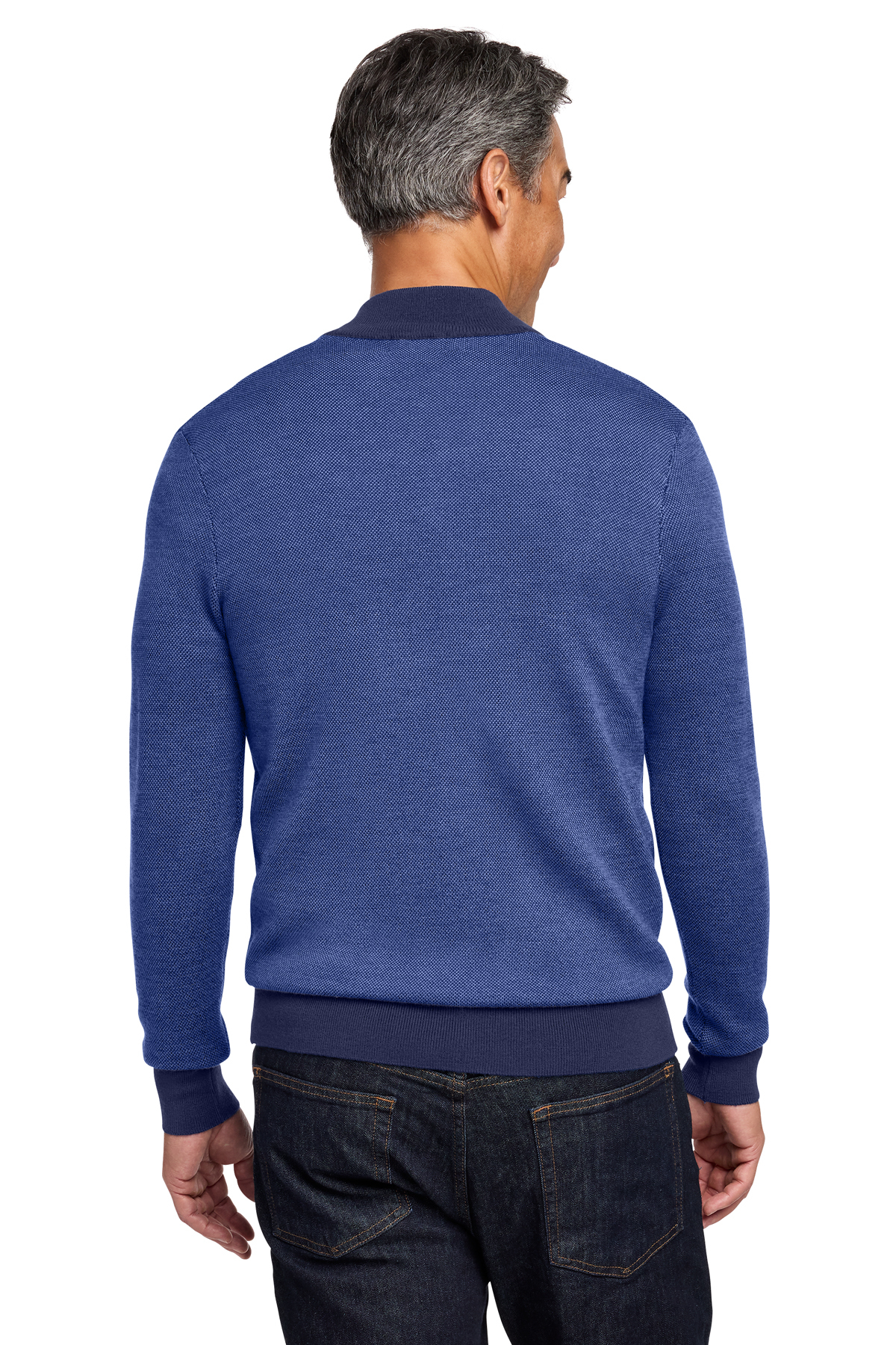 Brooks Brothers Washable Merino Birdseye 1/4-Zip Sweater | Product