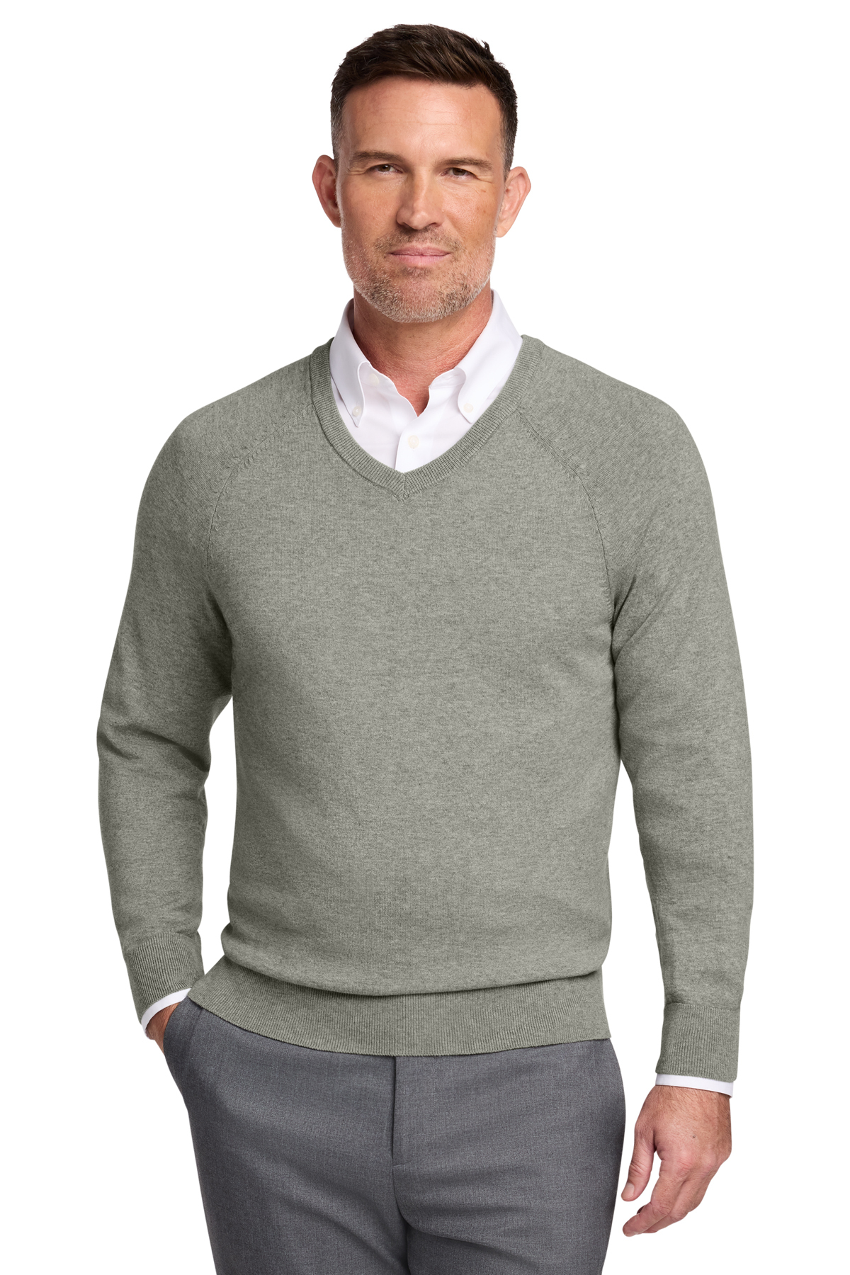 Brooks Brothers Cotton Stretch V-Neck Sweater | Product | Company