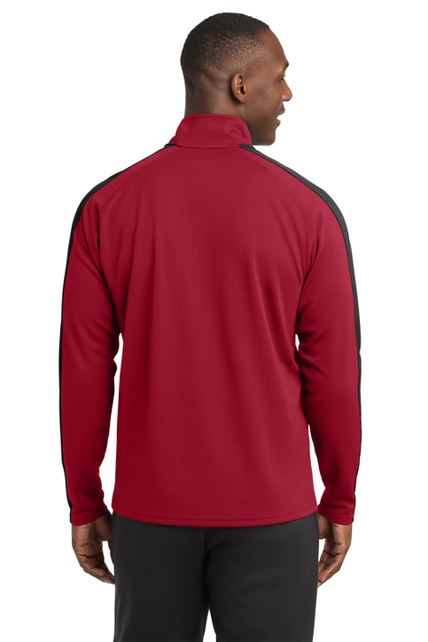 Sport-Tek Sport-Wick Textured Colorblock 1/4-Zip Pullover