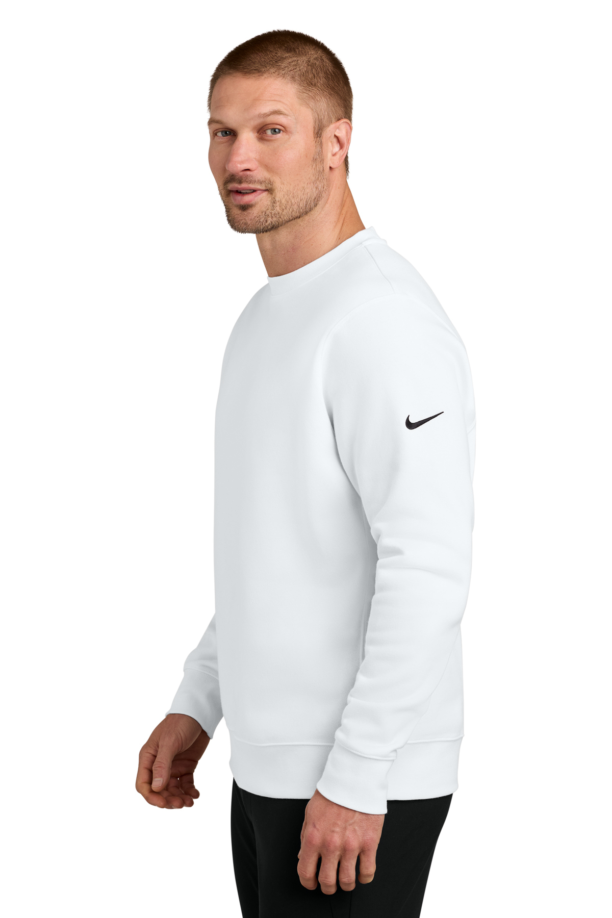 Nike Club Fleece Sleeve Swoosh Crew | Product | SanMar