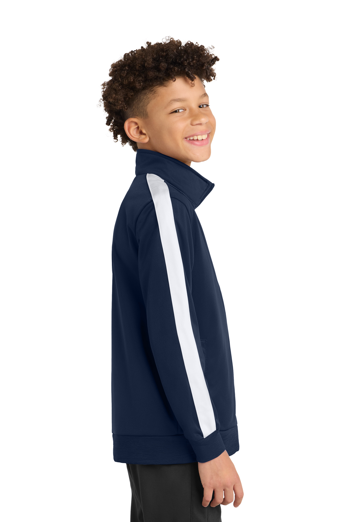 Sport-Tek Youth Tricot Sleeve Stripe Track Jacket | Product | SanMar