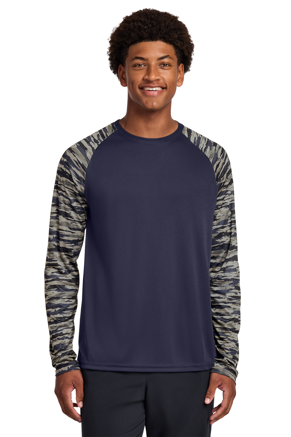 Sport-Tek Drift Camo Colorblock Long Sleeve Tee | Product | Sport-Tek