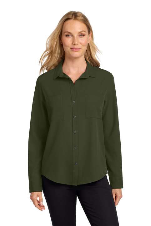 【ROLANDMOURET】RM-RS24-018T-R LONG SLEEVE SATIN CREPE TOP長袖ブラウス Designer Tops for Women – Roland Mouret