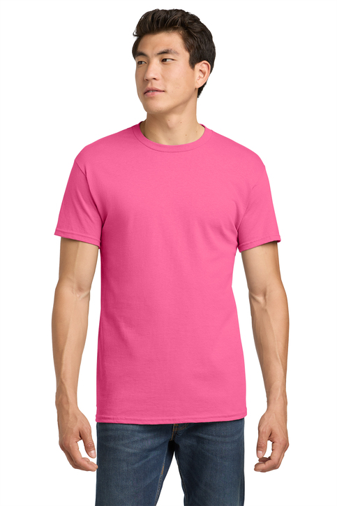 Gildan G500 T-Shirt Uomo: Confezione Da 2, Colori Ash E Safety Rosa, Taglia M