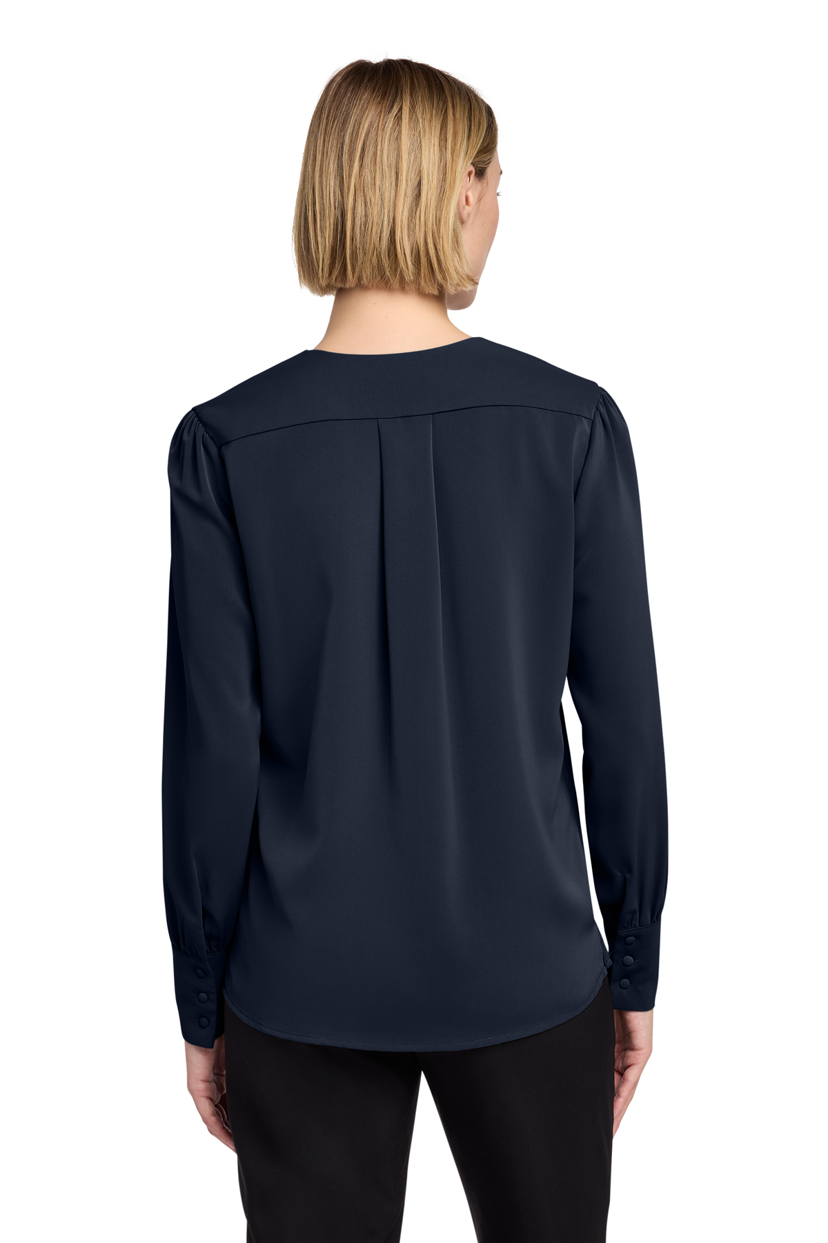 Brooks Brothers Women's Open-Neck Satin Blouse | Product | SanMar