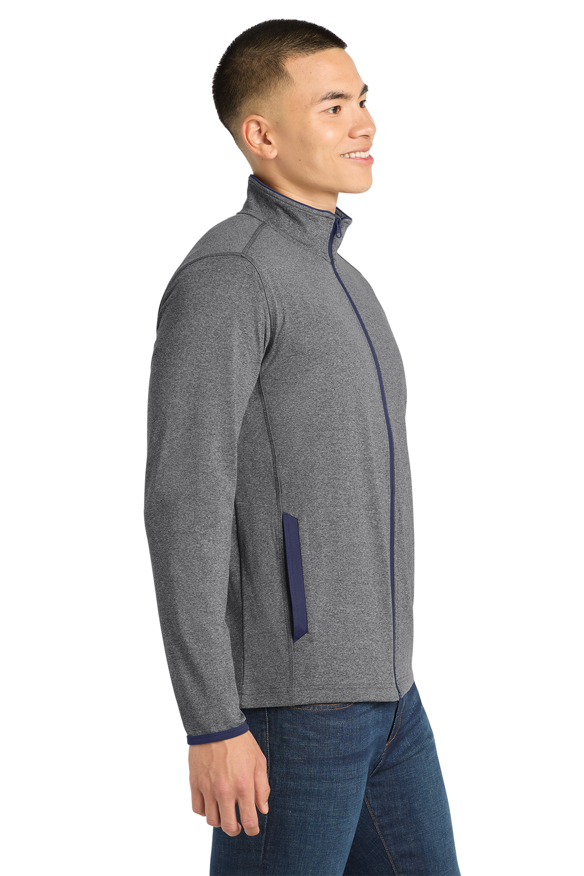 Sport-Tek Sport-Wick Stretch Contrast Full-Zip Jacket