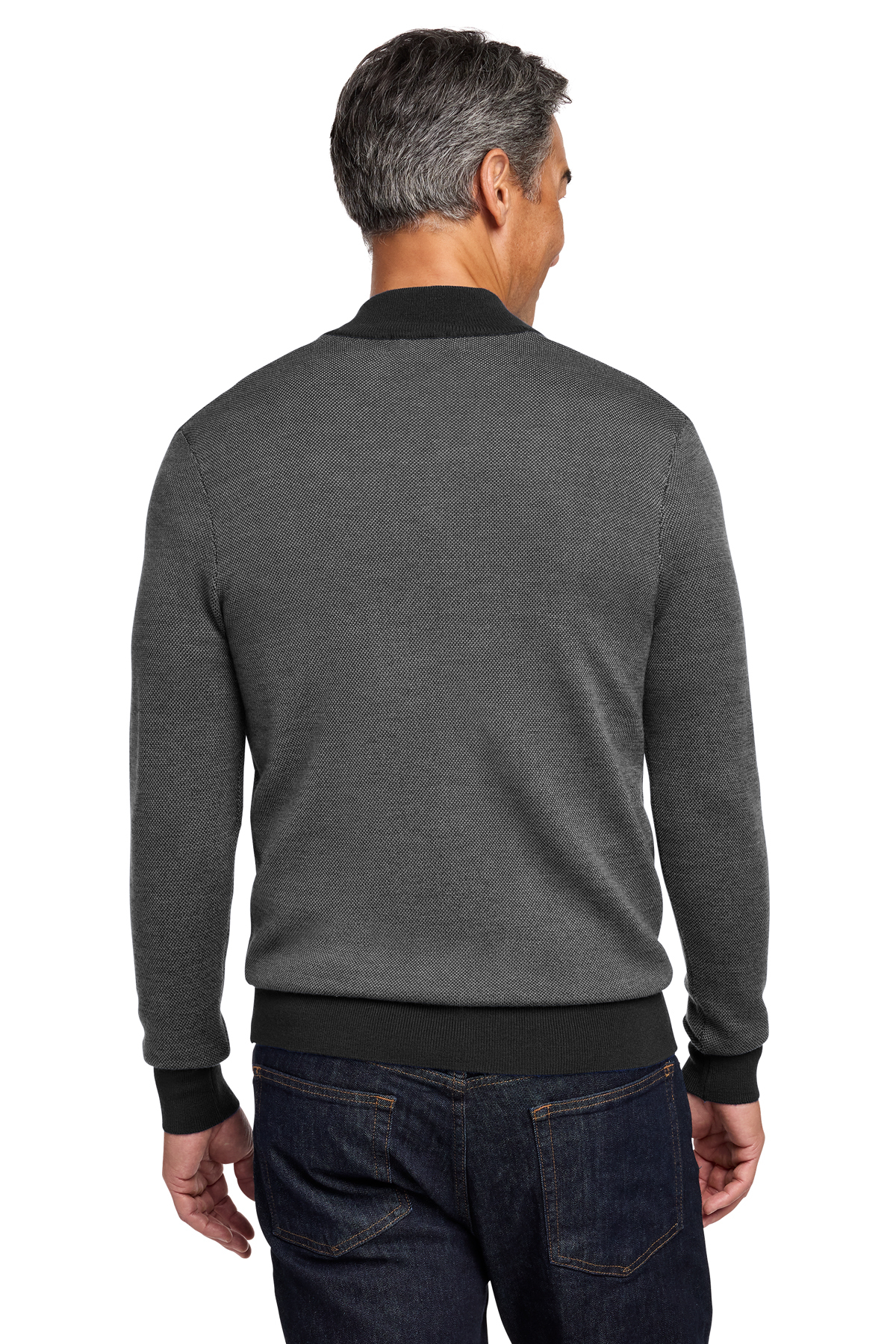 Brooks Brothers Washable Merino Birdseye 1/4-Zip Sweater | Product