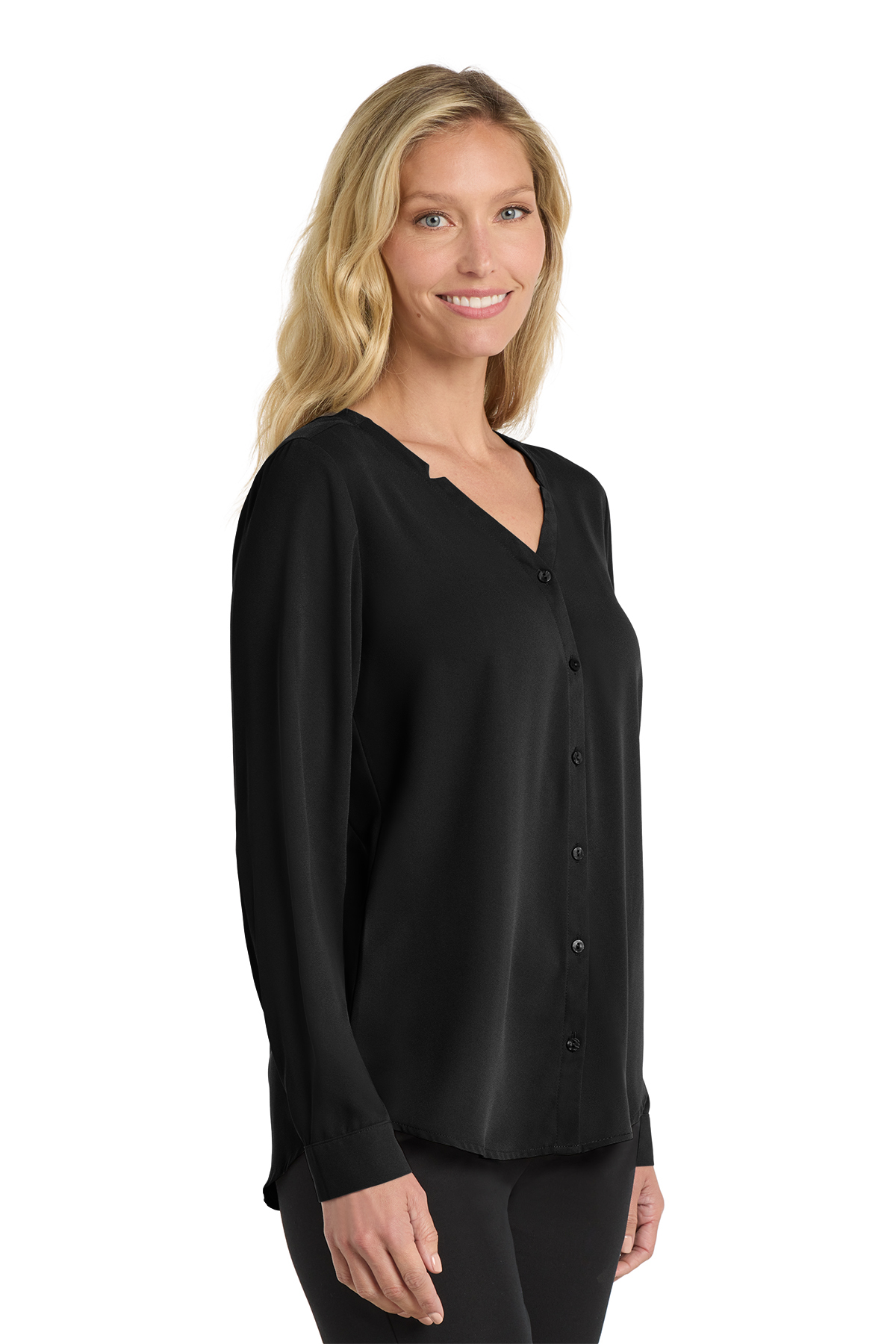 Disley Mona Long Sleeve Round Neck Blouse MO50