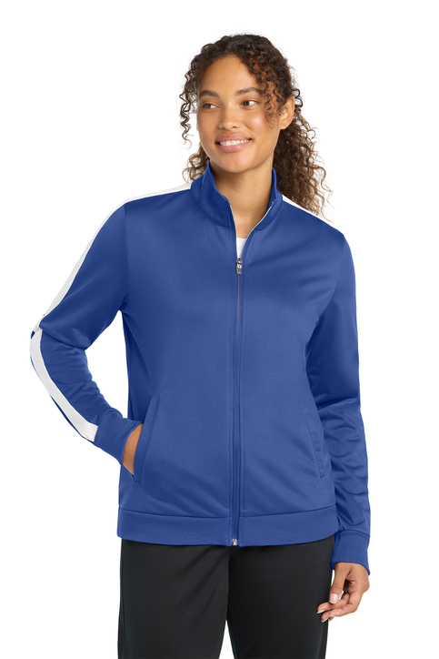Sport-Tek Tricot Sleeve Stripe Track Jacket | Product | SanMar