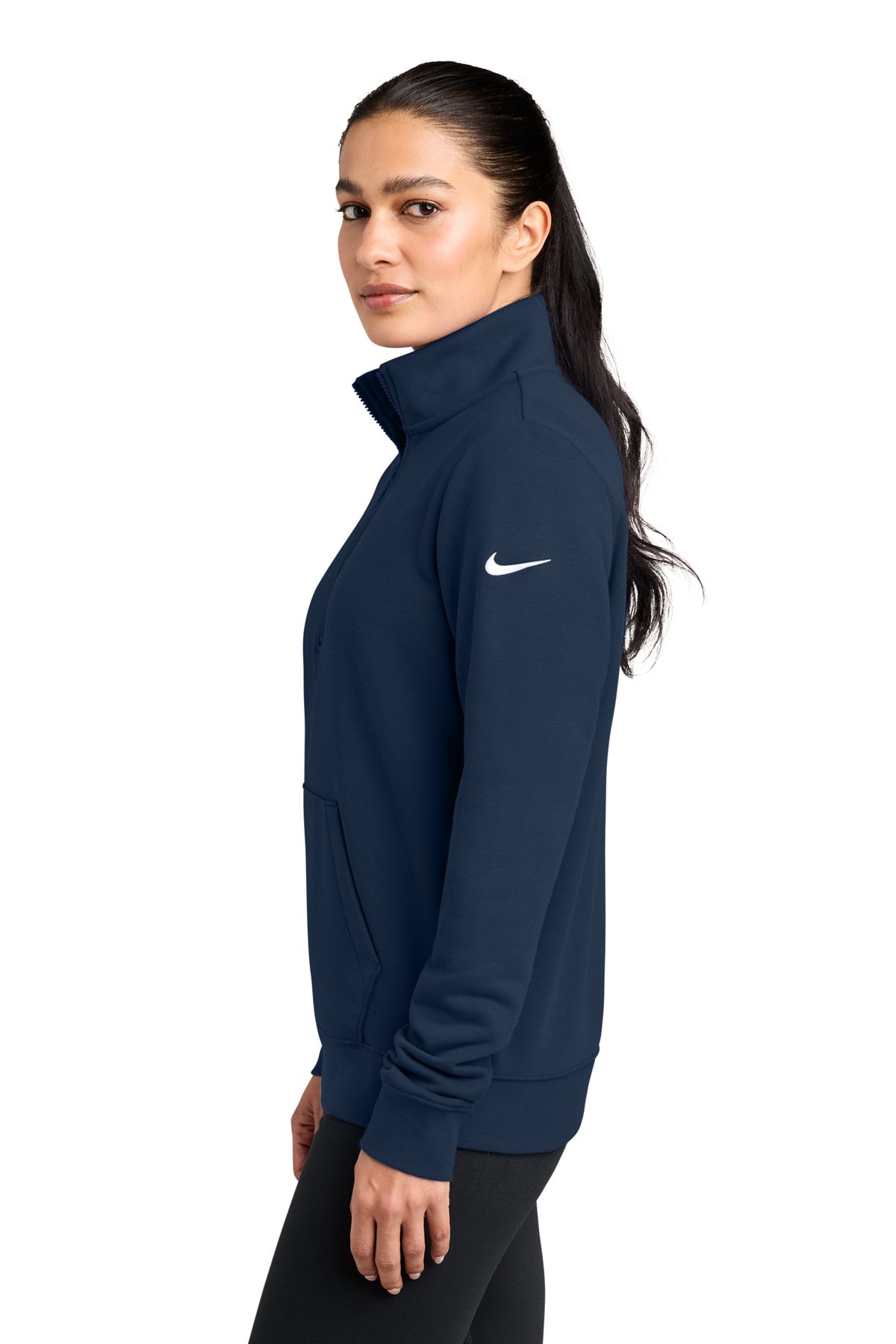 Nike Women's Club Fleece Sleeve Swoosh 1/2-Zip | Product | SanMar