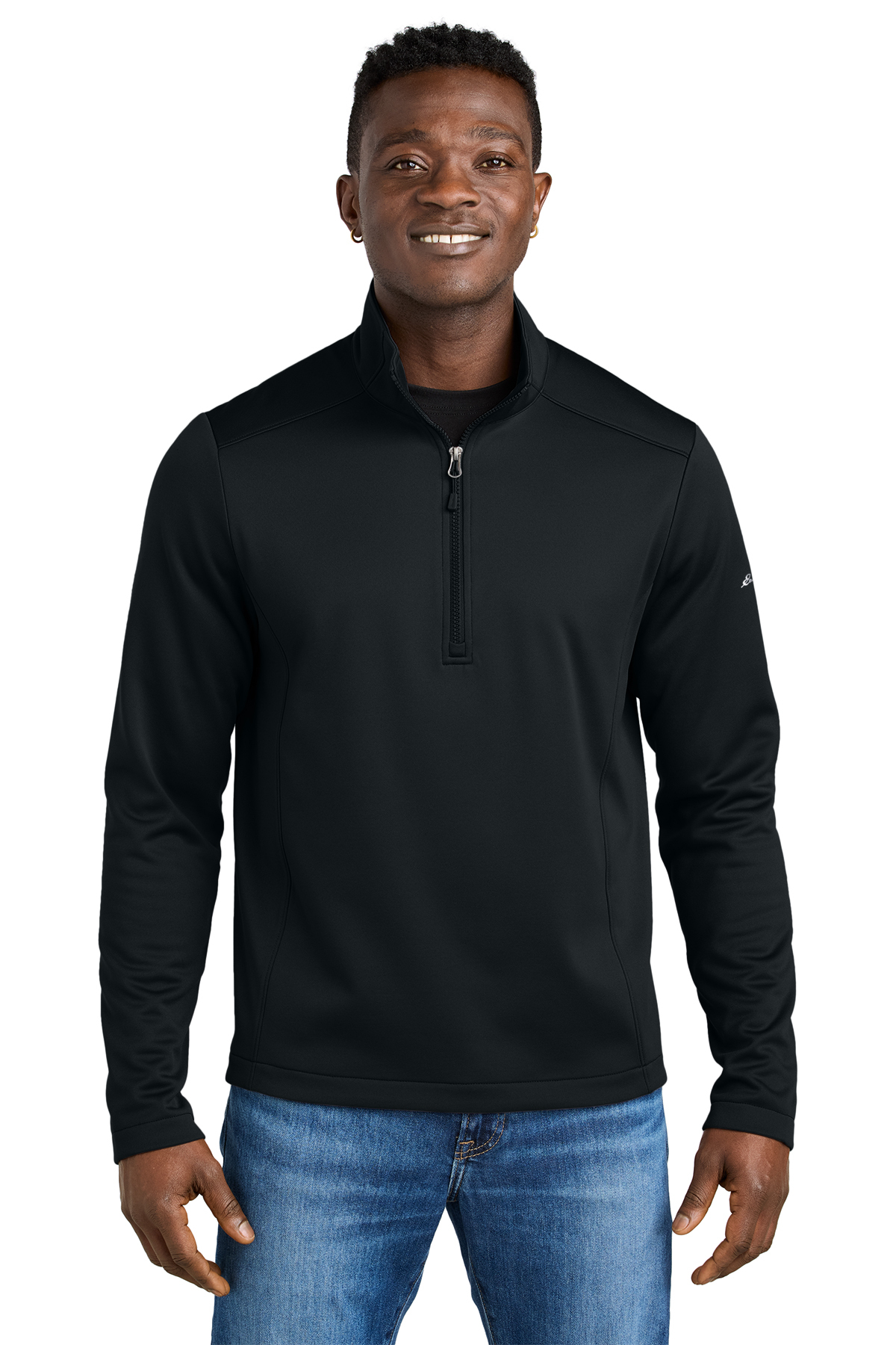 Rossignol Blackside 1/2-Zip Fleece Mid-Layer Men's - Recycled Polyester, Stretch, Warm & Breathable (Black, Large)