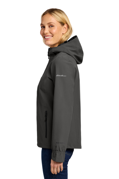 Veste De Pluie Femme Eddie Bauer Weatheredge, Taille XL, Gris/blanc, Capuche, Gorpcore