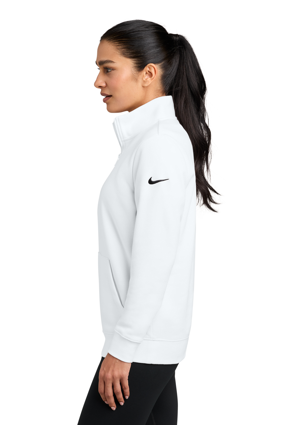 Nike Women's Club Fleece Sleeve Swoosh 1/2-Zip | Product | SanMar