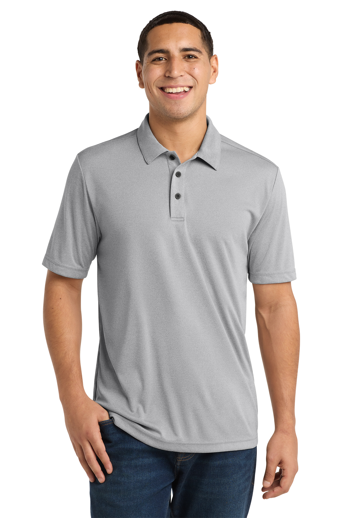 LYFT 18 LOGO SWEAT POLO SHIRT - グレー Signature Polo Shirt - Logo on Chest - Circle 18 - Shop