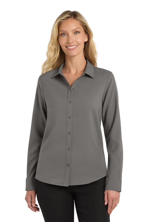 slim fit dress slacks Regular Fit Dress Shirt for Tall Women in Bright White 12 / Extra Tall / Bright White main image 0