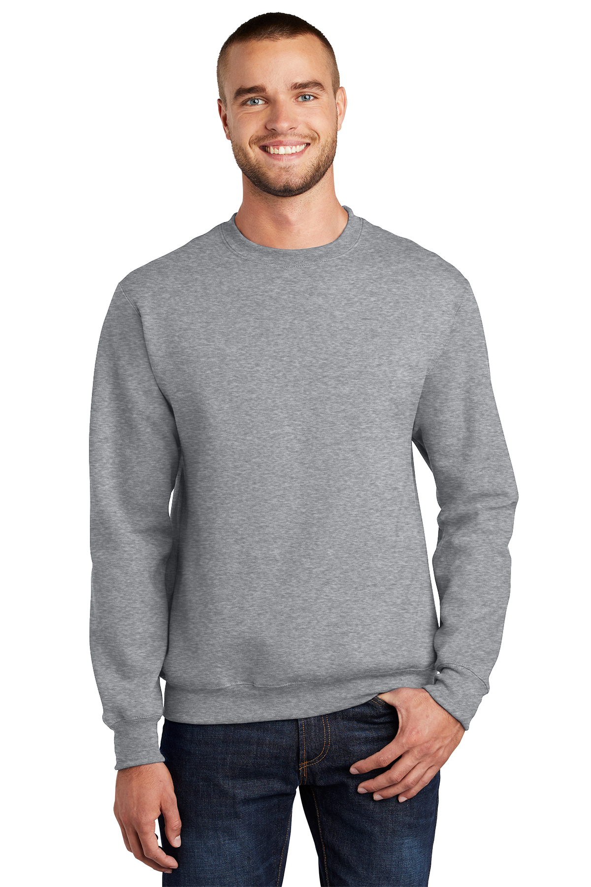 Port & Company Tall Essential Fleece Crewneck Sweatshirt-XLT (Athletic  Heather) 